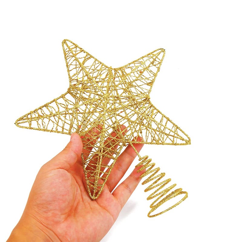 DERAYEE Christmas Tree Star Topper Decoration, Glittered Treetop Christmas Tree Decoration Seasonal DÃ©cor - Image 4